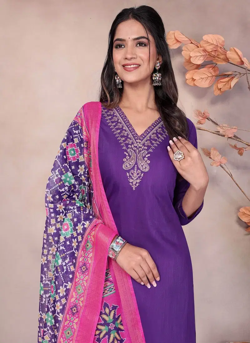Vedika Hit Cotton by 9Star Blend Embroidered Designer Kurta Set